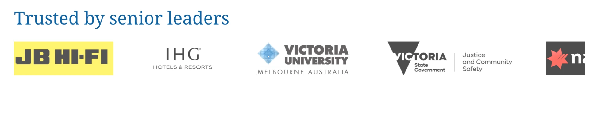 Trusted by senior leaders at leading Australian organisations