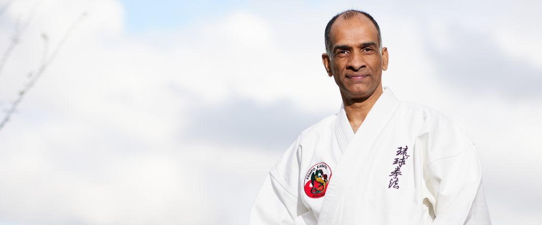 Richard Souza in traditional martial arts uniform